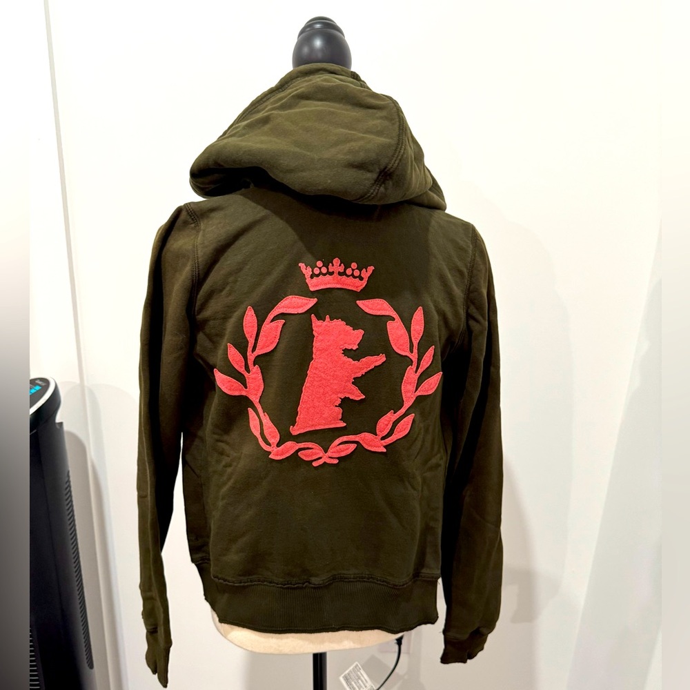 Y2K Juicy Couture Fleece Full Zip Hoodie pink Dog crown design small BTS Girly